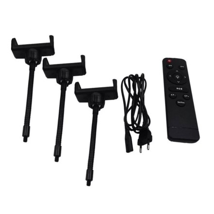 aro de luz led multicolor y blanco con tripode grande para 3 celulares