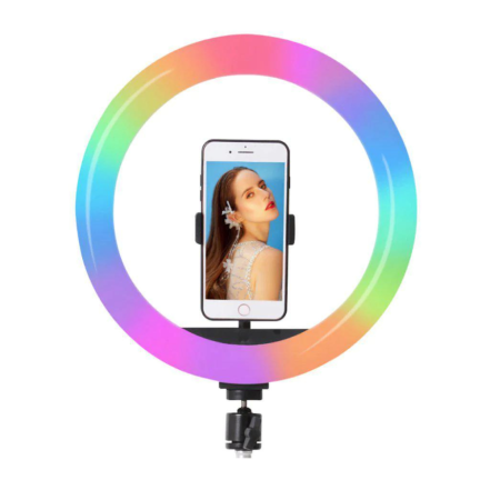 aro de luz led multicolor con tripode diamond