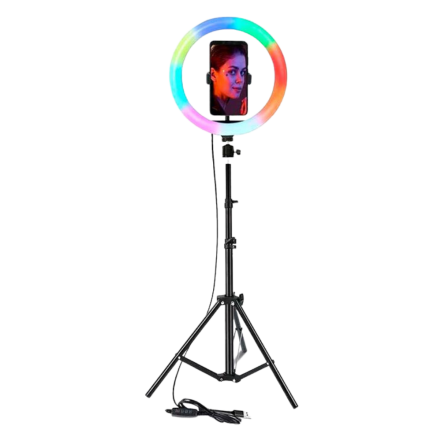 aro de luz led multicolor con tripode diamond