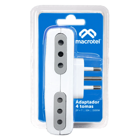 ADAPTADOR 4 ENCHUFES 10 A BLANCO