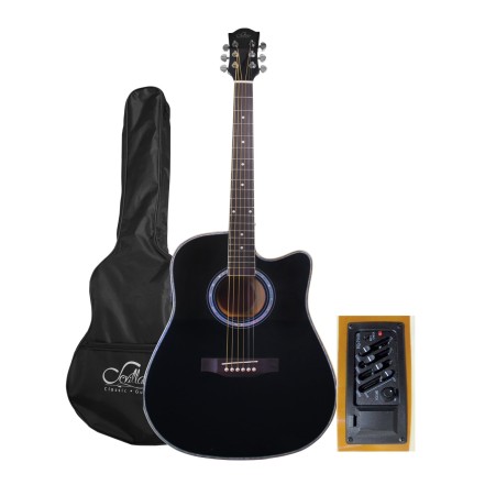 GUITARRA SEVILLANA ELECTRO ACUSTICA 41"NEGRA