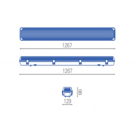 ESTANCO HERMETICO LED 2X18 W