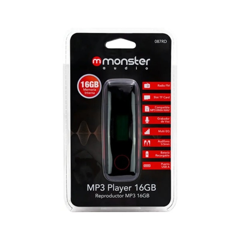 MP3 MONSTER 16GB ROJO