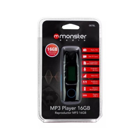 REPRODUCTOR MP3 MOSTER AZUL
