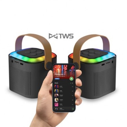 PARLANTE KARAOKE CON MICROFONO NEGRO