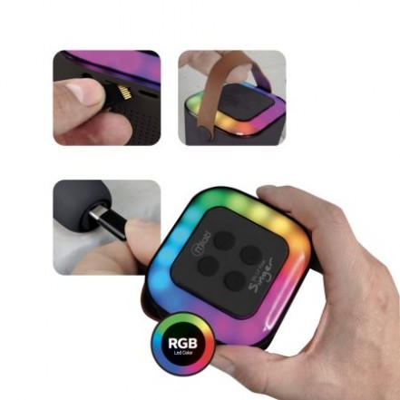 PARLANTE KARAOKE CON MICROFONO NEGRO