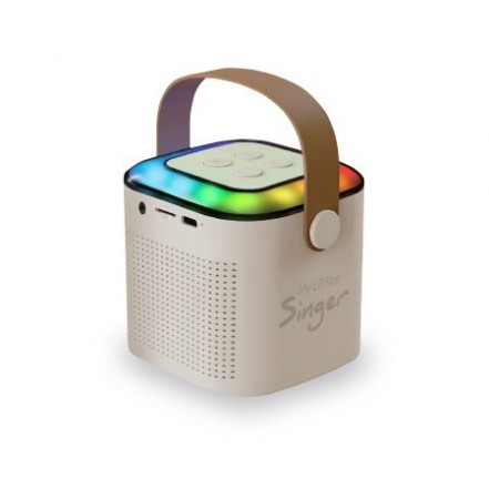 KARAOKE MLAB BLANCO PARLANTE CON MICROFONO