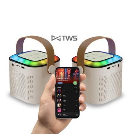 KARAOKE MLAB BLANCO PARLANTE CON MICROFONO