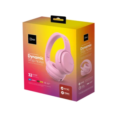 AUDIFONOS BT ROSADO CON 30 HORAS DE DURACION