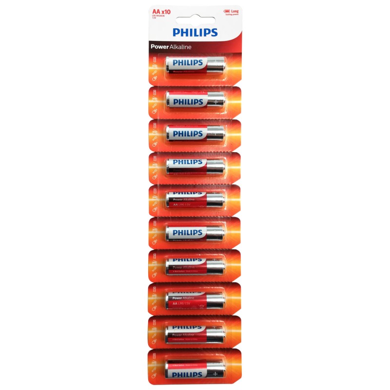 PILAS PHILIPS AA ALKALINE  X 10 UNIDAD