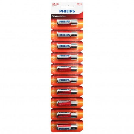 PILA PHILIPS AA ALKALINE X 10 UNIDAD