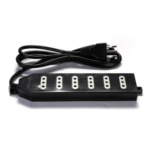 Alargador 1.5M 6 Enchufes Negro