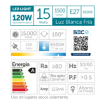 Ampolleta Led A60 15W Luz Fria - Imagen 3