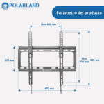Soporte Tv Polarland Inlcinado 65" - Imagen 3