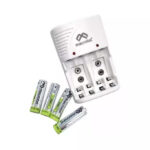 Cargador De Pilas Macrotel MW-1888  + 4 Pilas AA Recargables